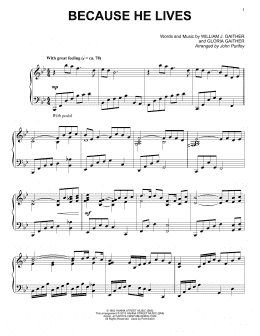 page one of Because He Lives (Piano Solo)