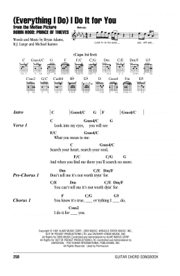 page one of (Everything I Do) I Do It For You (Guitar Chords/Lyrics)