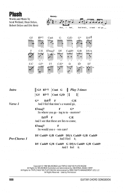 page one of Plush (Guitar Chords/Lyrics)