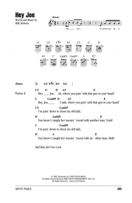 page one of Hey Joe (Guitar Chords/Lyrics)