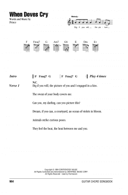 page one of When Doves Cry (Guitar Chords/Lyrics)