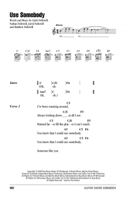 page one of Use Somebody (Guitar Chords/Lyrics)