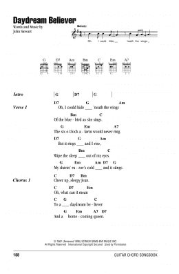 page one of Daydream Believer (Guitar Chords/Lyrics)