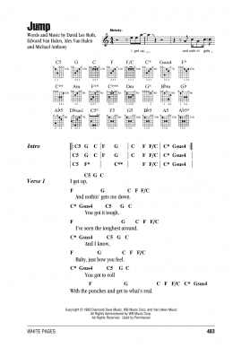 page one of Jump (Guitar Chords/Lyrics)