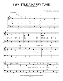 page one of I Whistle A Happy Tune (Very Easy Piano)