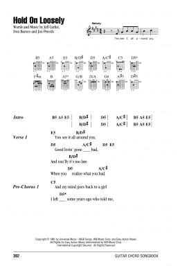 page one of Hold On Loosely (Guitar Chords/Lyrics)