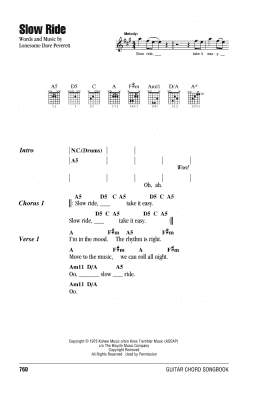 page one of Slow Ride (Guitar Chords/Lyrics)