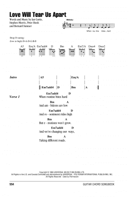 page one of Love Will Tear Us Apart (Guitar Chords/Lyrics)