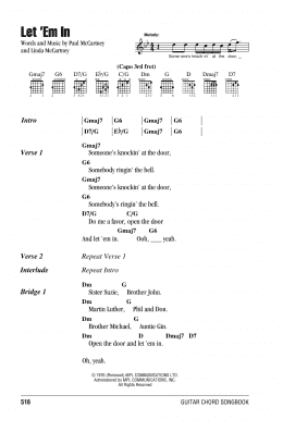 page one of Let 'Em In (Guitar Chords/Lyrics)