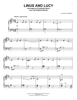 page one of Linus And Lucy (Easy Piano)