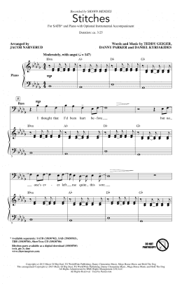 page one of Stitches (SATB Choir)