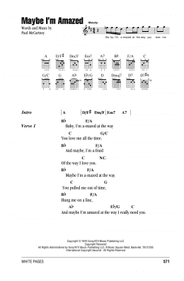 page one of Maybe I'm Amazed (Guitar Chords/Lyrics)