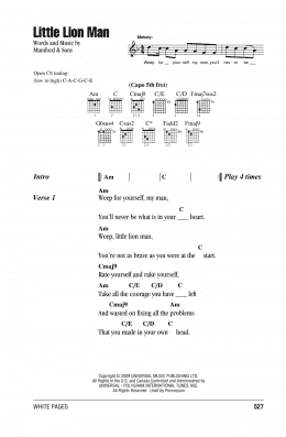 page one of Little Lion Man (Guitar Chords/Lyrics)