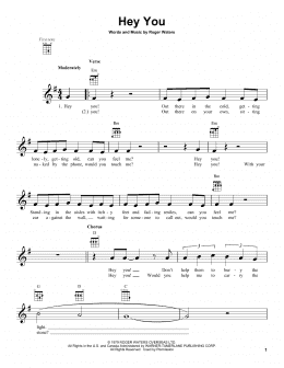 page one of Hey You (Ukulele)