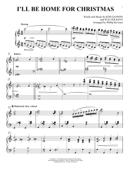 page one of I'll Be Home For Christmas (Piano Solo)