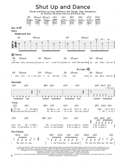 page one of Shut Up And Dance (Guitar Cheat Sheet)