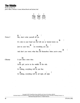 page one of The Middle (Guitar Chords/Lyrics)