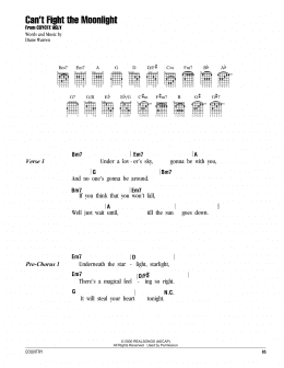 page one of Can't Fight The Moonlight (Guitar Chords/Lyrics)