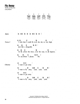 page one of Fly Away (Guitar Chords/Lyrics)