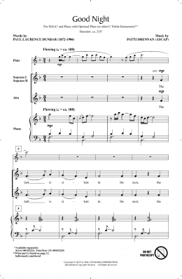 page one of Good Night (SSA Choir)