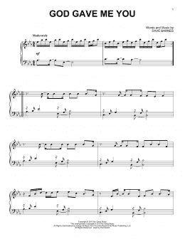 page one of God Gave Me You (Piano Solo)