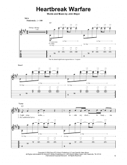 page one of Heartbreak Warfare (Guitar Tab (Single Guitar))