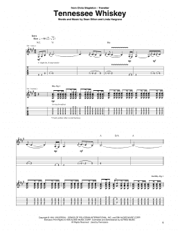 page one of (Smooth As) Tennessee Whiskey (Guitar Tab)