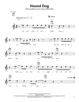 page one of Hound Dog (Ukulele)