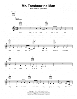 page one of Mr. Tambourine Man (Ukulele)