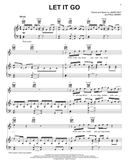 page one of Let It Go (Piano, Vocal & Guitar Chords (Right-Hand Melody))