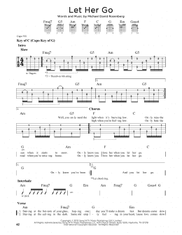 page one of Let Her Go (Guitar Cheat Sheet)