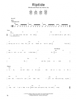 page one of Riptide (Guitar Cheat Sheet)