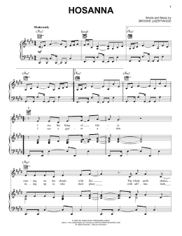 page one of Hosanna (Piano, Vocal & Guitar Chords (Right-Hand Melody))