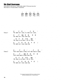 page one of We Shall Overcome (Guitar Chords/Lyrics)