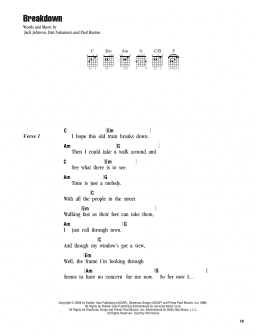 page one of Breakdown (Guitar Chords/Lyrics)