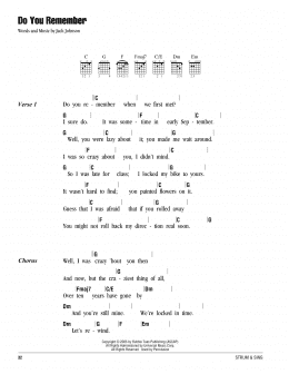 page one of Do You Remember (Guitar Chords/Lyrics)