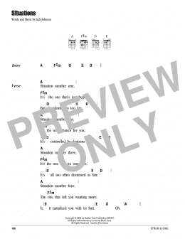 page one of Situations (Guitar Chords/Lyrics)