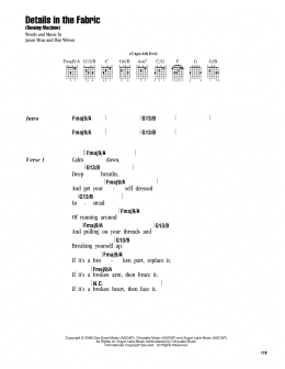 page one of Details In The Fabric (Sewing Machine) (Guitar Chords/Lyrics)