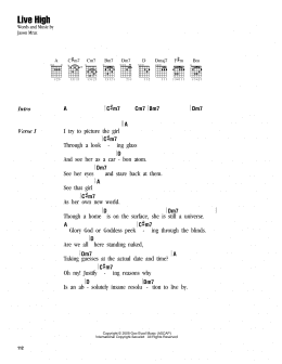 page one of Live High (Guitar Chords/Lyrics)