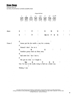 page one of Knee Deep (Guitar Chords/Lyrics)