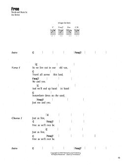 page one of Free (Guitar Chords/Lyrics)