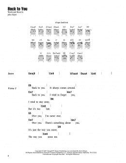 page one of Back To You (Guitar Chords/Lyrics)