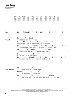 page one of Love Song (Ukulele Chords/Lyrics)