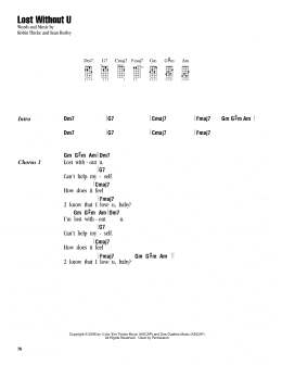 page one of Lost Without U (Ukulele Chords/Lyrics)