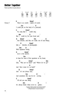 page one of Better Together (Ukulele Chords/Lyrics)