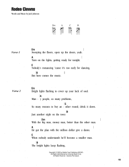 page one of Rodeo Clowns (Ukulele Chords/Lyrics)