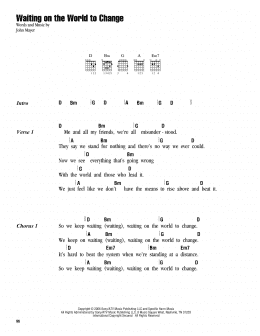 page one of Waiting On The World To Change (Guitar Chords/Lyrics)