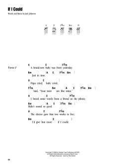 page one of If I Could (Ukulele Chords/Lyrics)