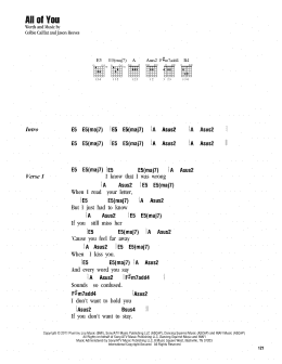 page one of All Of You (Guitar Chords/Lyrics)