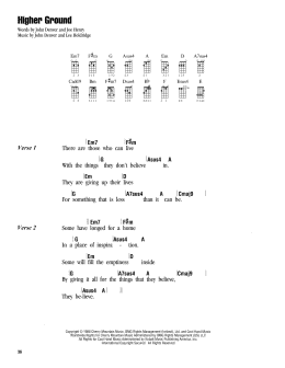 page one of Higher Ground (Ukulele Chords/Lyrics)